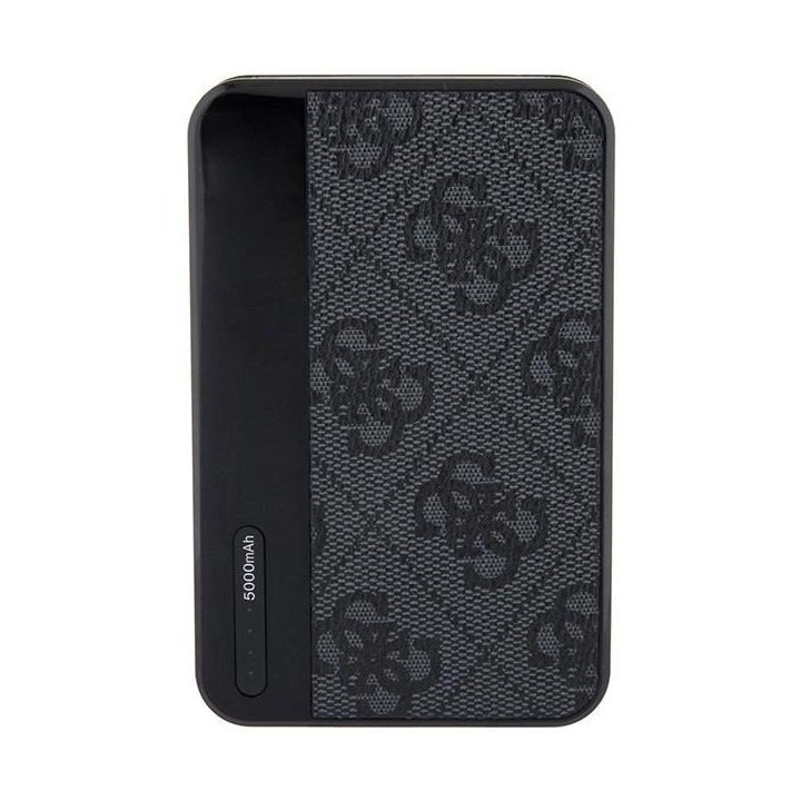 Guess Powerbank 15W GUPB5LP4GEGK 5000mAh juoda/juoda 4G odinis metalinis logotipas