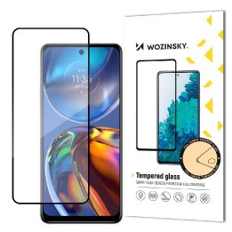 Labai patvarus grūdintas stiklas per visą ekraną su rėmeliu, skirtas Motorola Moto E32 , juodos spalvos