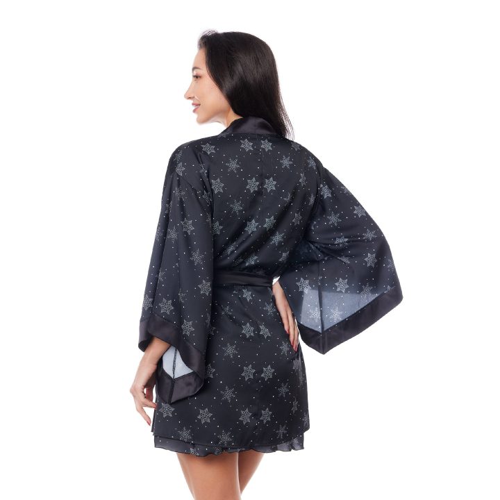 Chalatas Aster Robe Juodos spalvos