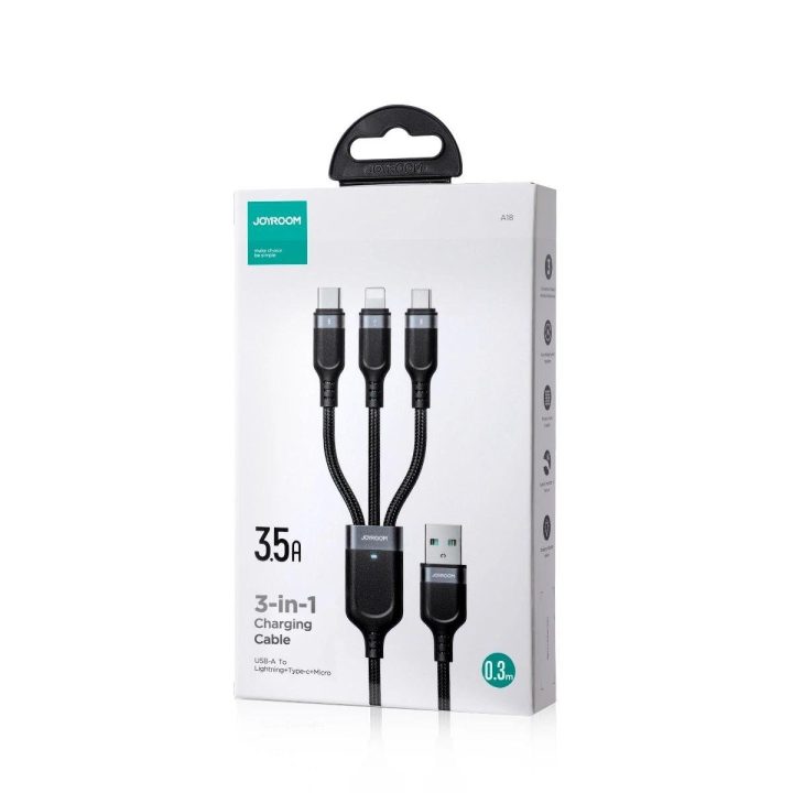 Multi C micro USB 30 cm - juodas