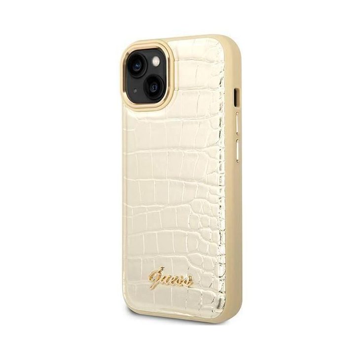 Guess GUHCP14MHGGCRHD iPhone 14 Plus 6,7 auksinis / auksinis deklas Croco Collection