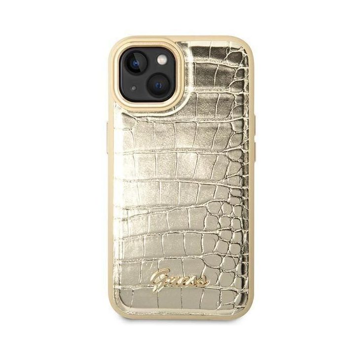 Guess GUHCP14MHGGCRHD iPhone 14 Plus 6,7 auksinis / auksinis deklas Croco Collection