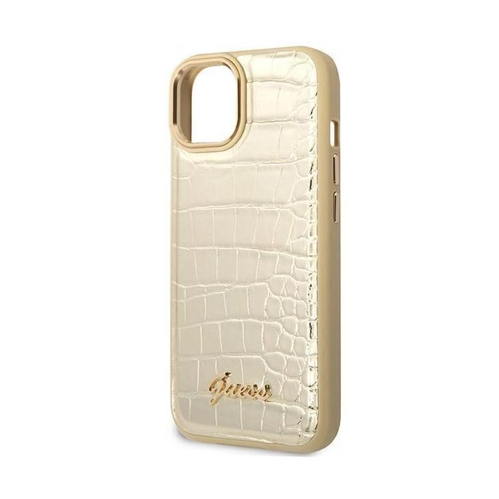 Guess GUHCP14MHGGCRHD iPhone 14 Plus 6,7 auksinis / auksinis deklas Croco Collection