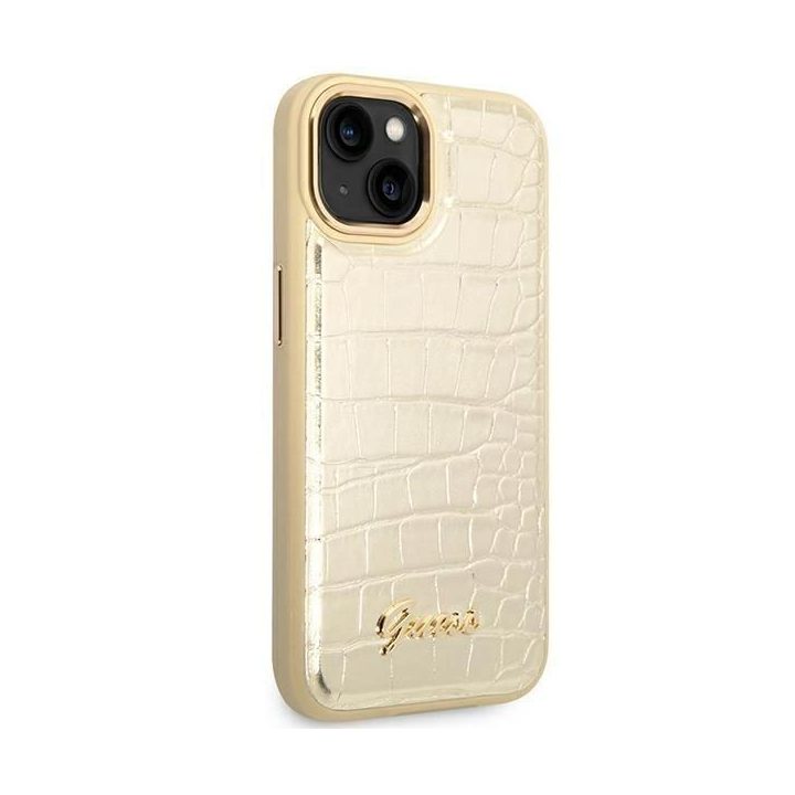 Guess GUHCP14MHGGCRHD iPhone 14 Plus 6,7 auksinis / auksinis deklas Croco Collection