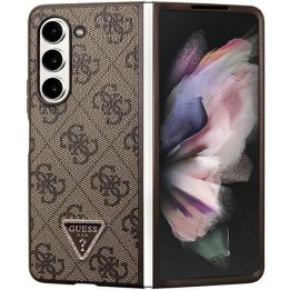 Guess odinis 4G Triangle Strass dėklas Samsung Galaxy Z Fold 5 - rudas