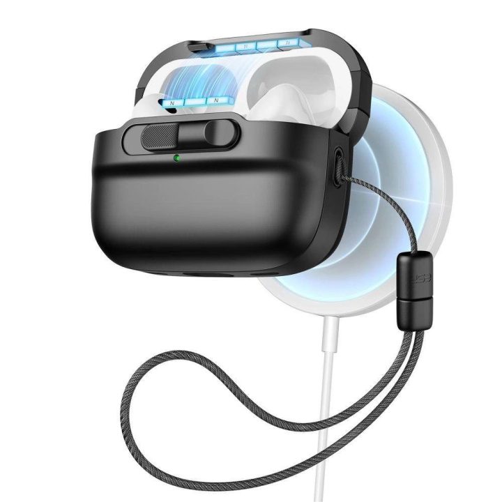 ESR Pulse Halolock dėklas su MagSafe, skirtas Apple AirPods Pro 1/2 - Juodas