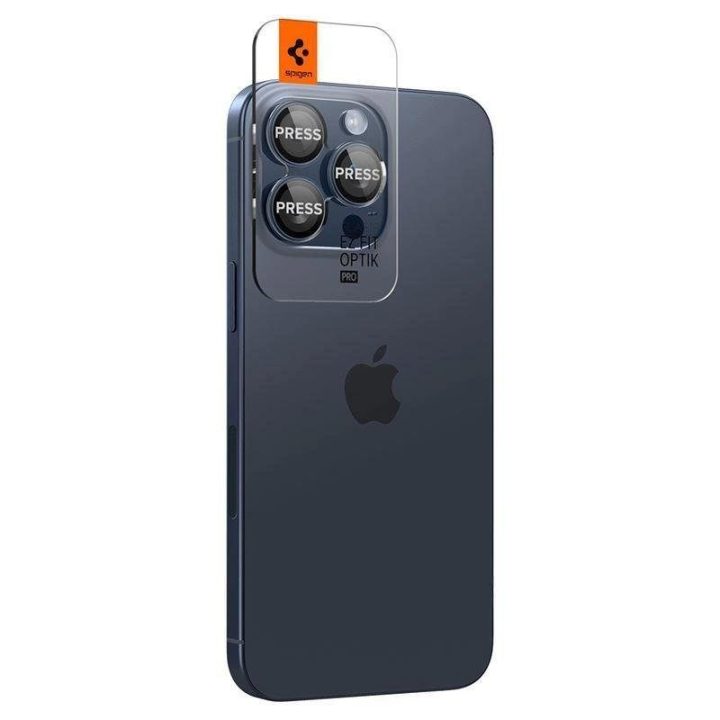 Spigen Optik.tR EZ Fit fotoaparato apsauga iPhone 14 Pro / Pro Max / 15 Pro / Pro Max - Titano mėlyna 2 vnt.