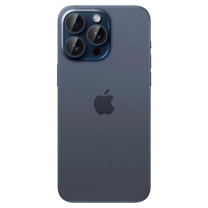 Spigen Optik.tR EZ Fit fotoaparato apsauga iPhone 14 Pro / Pro Max / 15 Pro / Pro Max - Titano mėlyna 2 vnt.