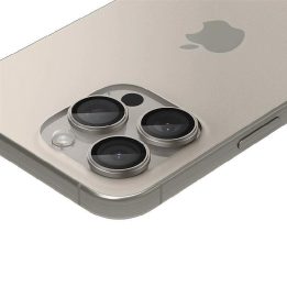 Spigen Optik.tR EZ Fit fotoaparato apsauga iPhone 14 Pro / Pro Max / 15 Pro / Pro Max - natūralus titanas 2 vnt.