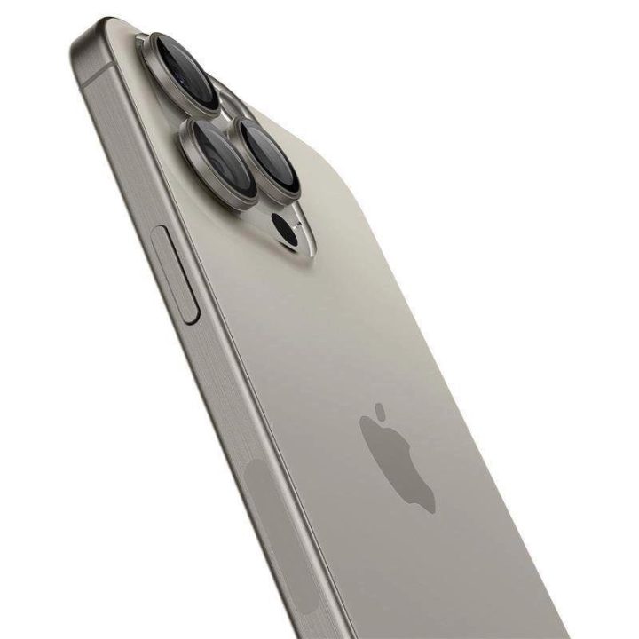 Spigen Optik.tR EZ Fit fotoaparato apsauga iPhone 14 Pro / Pro Max / 15 Pro / Pro Max - natūralus titanas 2 vnt.