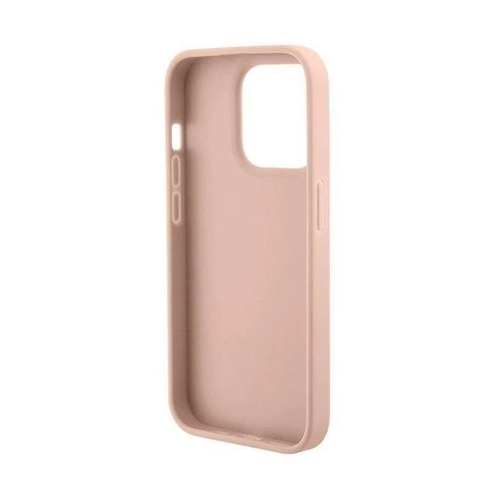 Guess Croco“ trikampio metalinio logotipo dėklas iPhone 15 Pro“ – rožinis