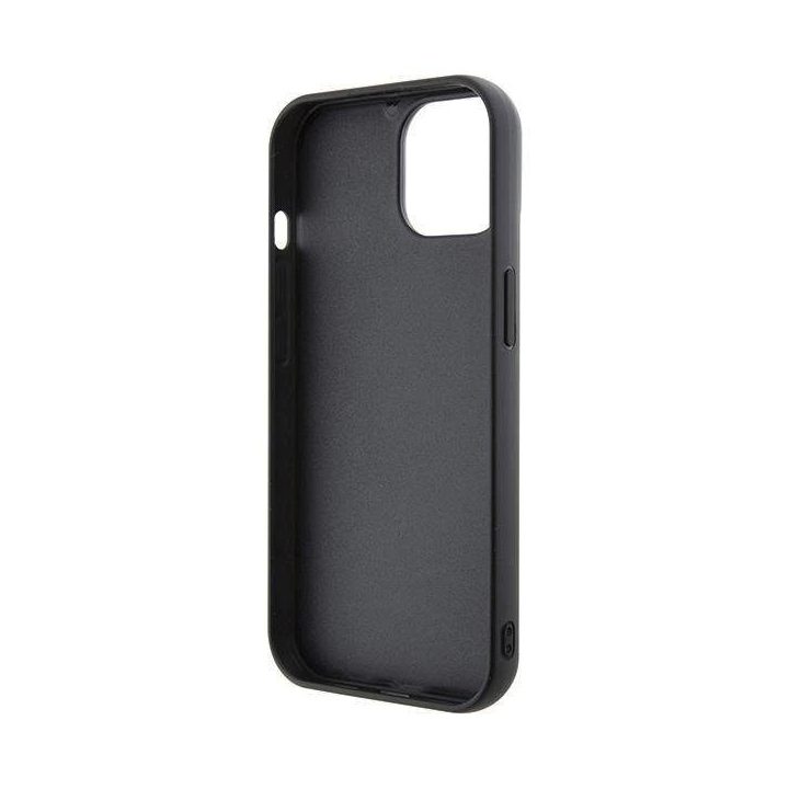 Karl Lagerfeld 3D guminis dėklas su keliais logotipais iPhone 15 - juodas