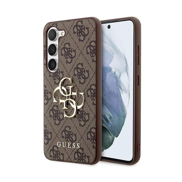 Guess GUHCS23S4GMGBR S23 S911 rudos/rudos spalvos deklas 4G su dideliu metaliniu logotipu