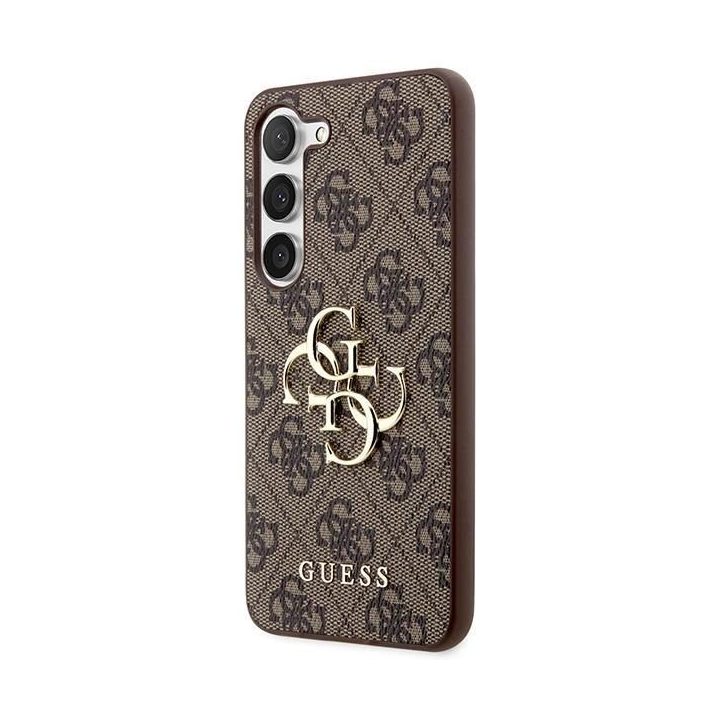Guess GUHCS23S4GMGBR S23 S911 rudos/rudos spalvos deklas 4G su dideliu metaliniu logotipu