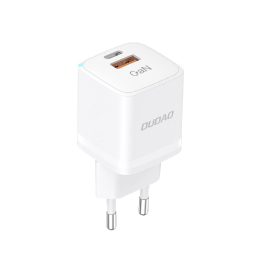 Sieninis įkroviklis GaN 33W PPS USB C/USB A13Pro - baltas
