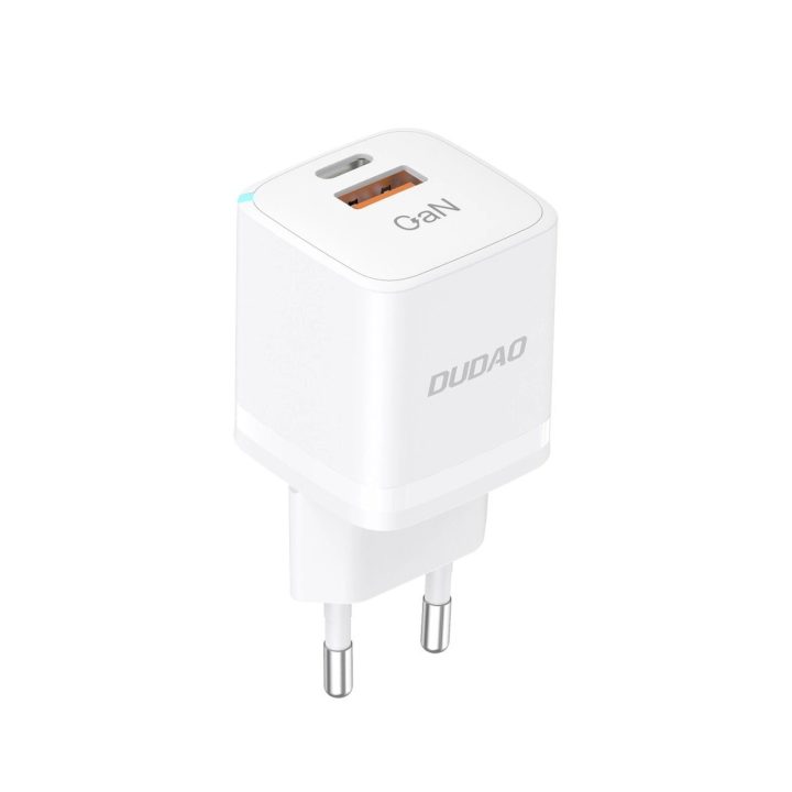 Sieninis įkroviklis GaN 33W PPS USB C/USB A13Pro - baltas