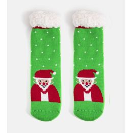 Žalios šilti kojinės su Santa Challa