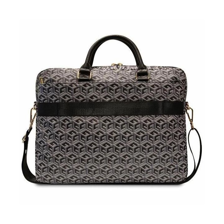 Torba Guess GCube Stripes prie nešiojamojo kompiuterio 16 - czarna