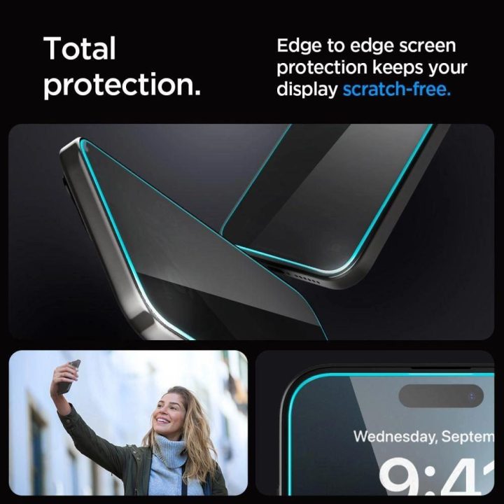 SPIGEN GLAS.TR EZ FIT GRŪDINTAS STIKLAS IPHONE 15 PLUS PRIVATUMAS