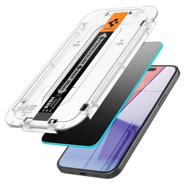 SPIGEN GLAS.TR EZ FIT GRŪDINTAS STIKLAS IPHONE 15 PLUS PRIVATUMAS