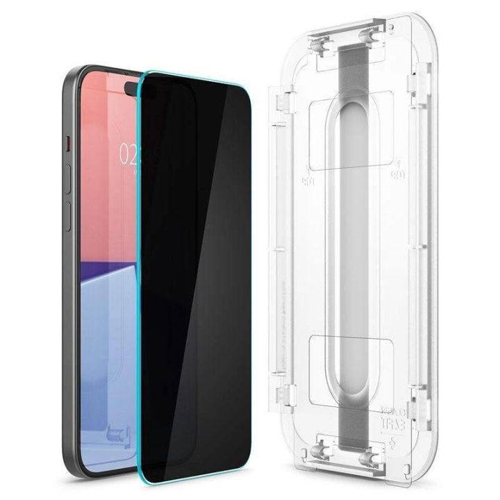 SPIGEN GLAS.TR EZ FIT GRŪDINTAS STIKLAS IPHONE 15 PLUS PRIVATUMAS