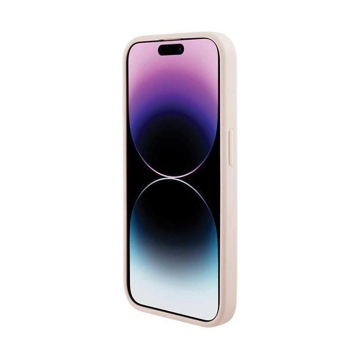 Karl Lagerfeld dygsniuotas K modelio dėklas iPhone 15 Pro Max - rožinis
