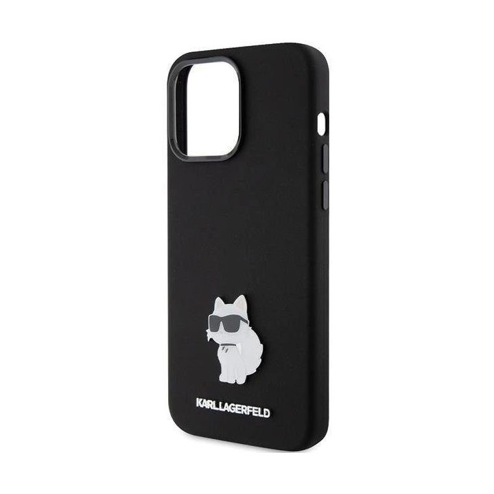 Dėklas Karl Lagerfeld Silicone Choupette Metalinis smeigtukas iPhone 15 Pro Max - nuotraukos