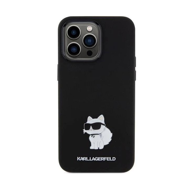 Dėklas Karl Lagerfeld Silicone Choupette Metalinis smeigtukas iPhone 15 Pro Max - nuotraukos