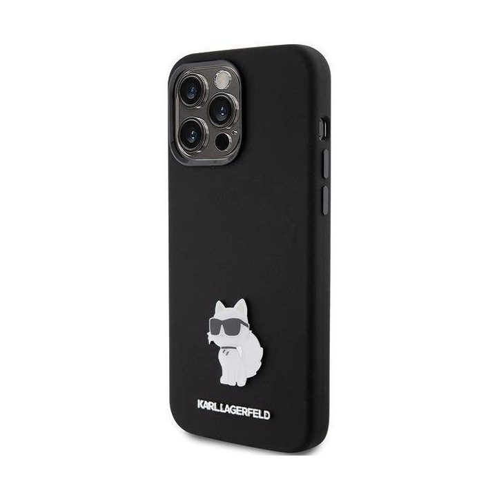 Dėklas Karl Lagerfeld Silicone Choupette Metalinis smeigtukas iPhone 15 Pro Max - nuotraukos