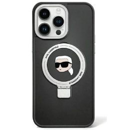 Karl Lagerfeld Ring Stand Karl Head MagSafe dėklas iPhone 15 Plus / 14 Plus - juodas