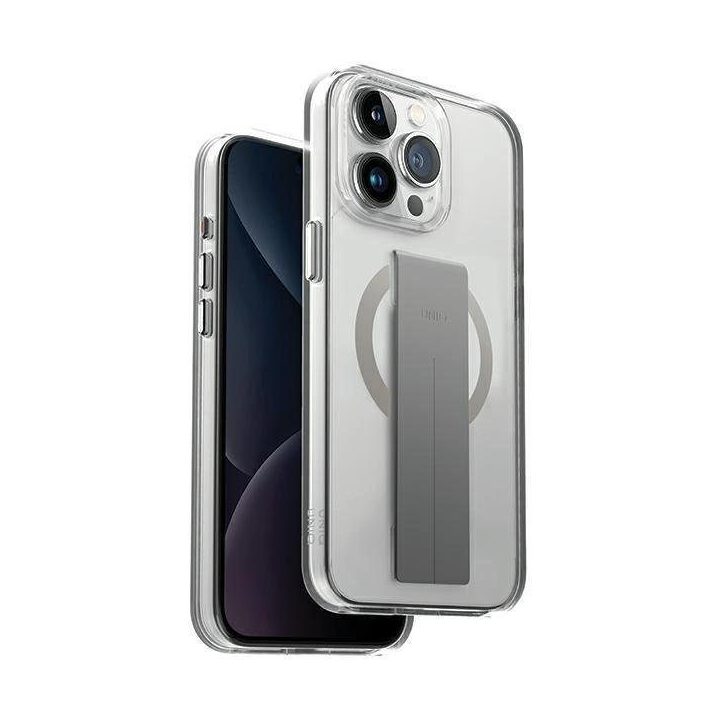 UNIQ Heldro Mag įkrovimo dėklas iPhone 15 Pro Max - skaidrus