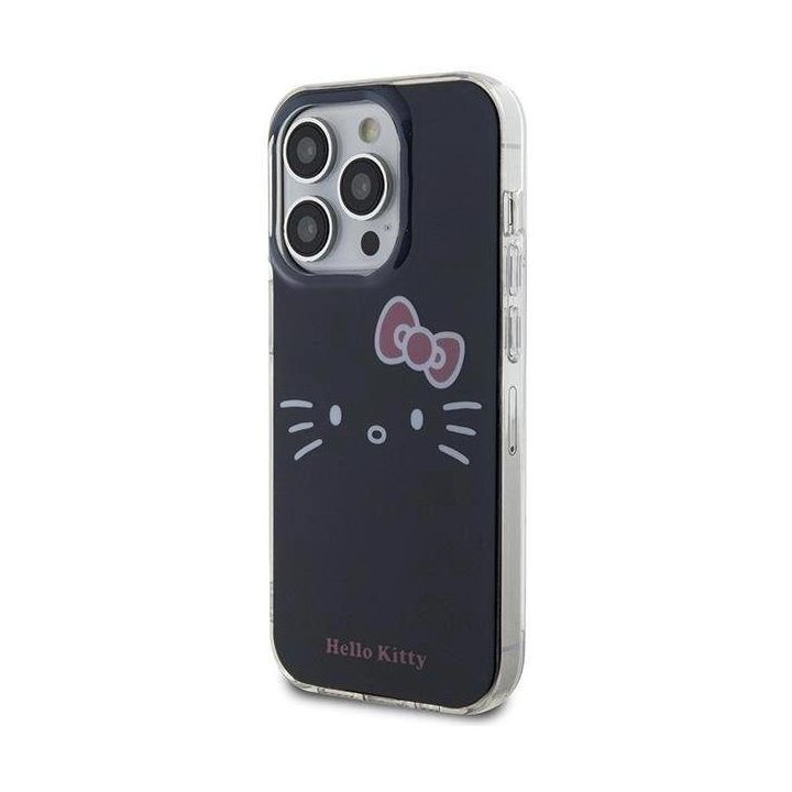Hello Kitty IML Kitty Face dėklas iPhone 15 Pro - juodas