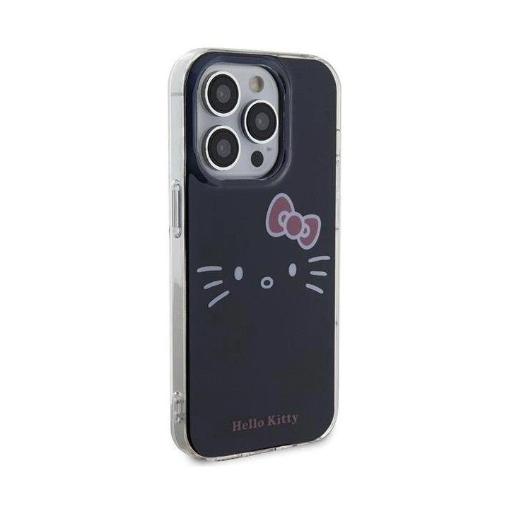 Hello Kitty IML Kitty Face dėklas iPhone 15 Pro - juodas