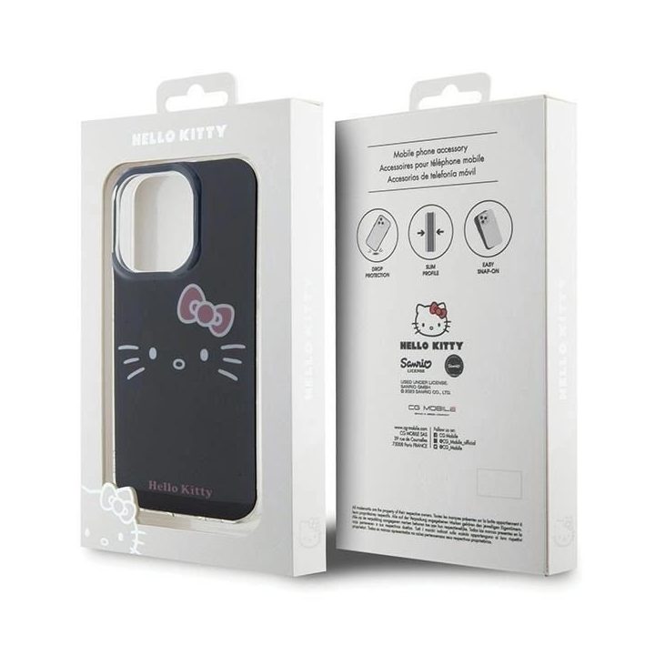 Hello Kitty IML Kitty Face dėklas iPhone 15 Pro - juodas