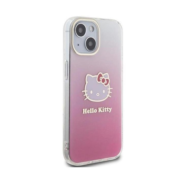 Hello Kitty IML Gradient Electrop Kitty Head dėklas iPhone 15 - rožinis