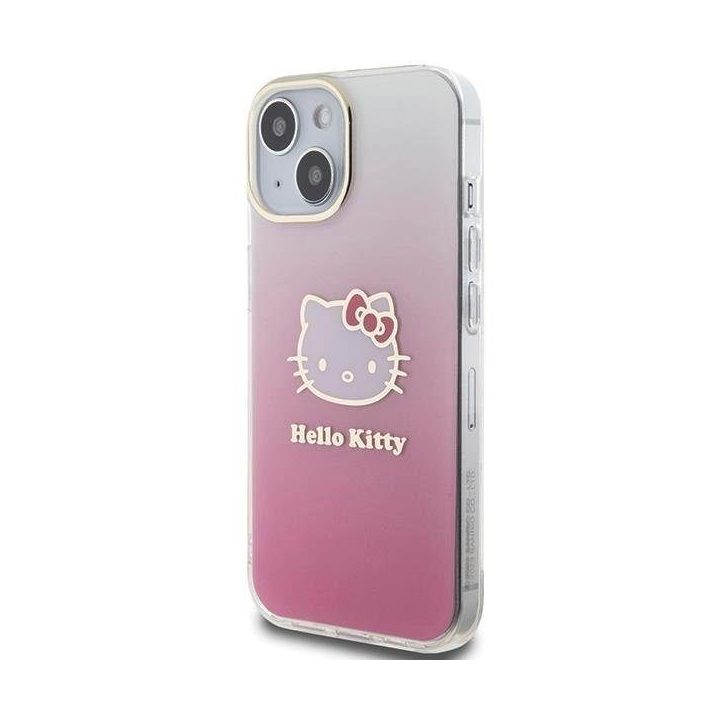 Hello Kitty IML Gradient Electrop Kitty Head dėklas iPhone 15 - rožinis
