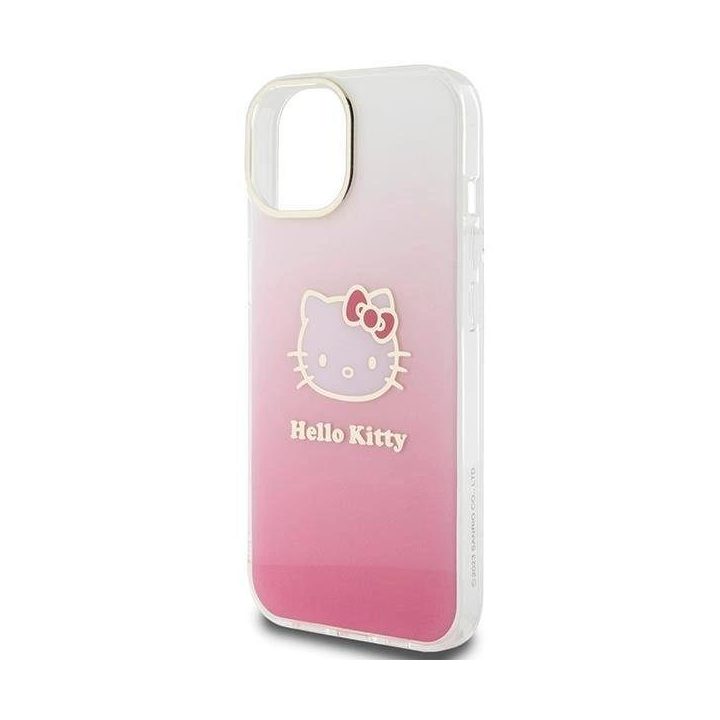 Hello Kitty IML Gradient Electrop Kitty Head dėklas iPhone 15 - rožinis