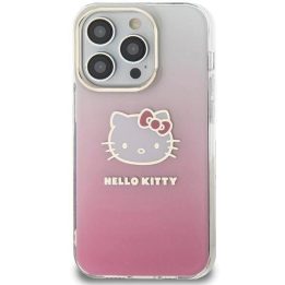 Hello Kitty IML Gradient Electrop Kitty Head dėklas iPhone 15 Pro Max - rožinis