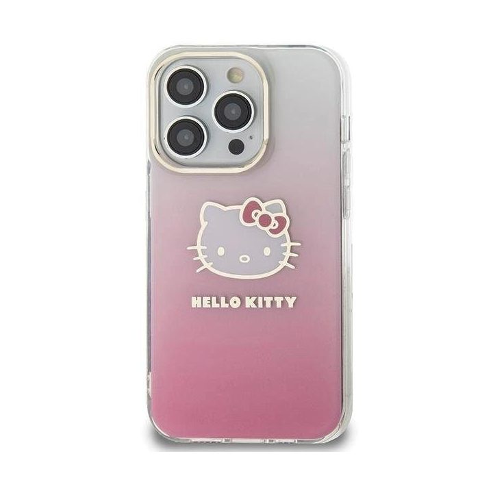 Hello Kitty IML Gradient Electrop Kitty Head dėklas iPhone 15 Pro Max - rožinis