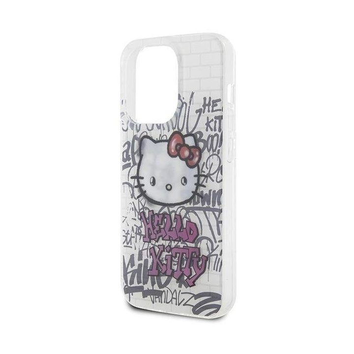Hello Kitty IML Kitty On Bricks graffiti dėklas iPhone 15 Pro Max - baltas