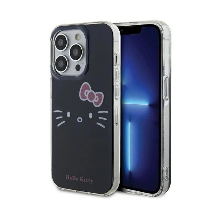 Hello Kitty IML Kitty Face dėklas iPhone 15 Pro Max - juodas