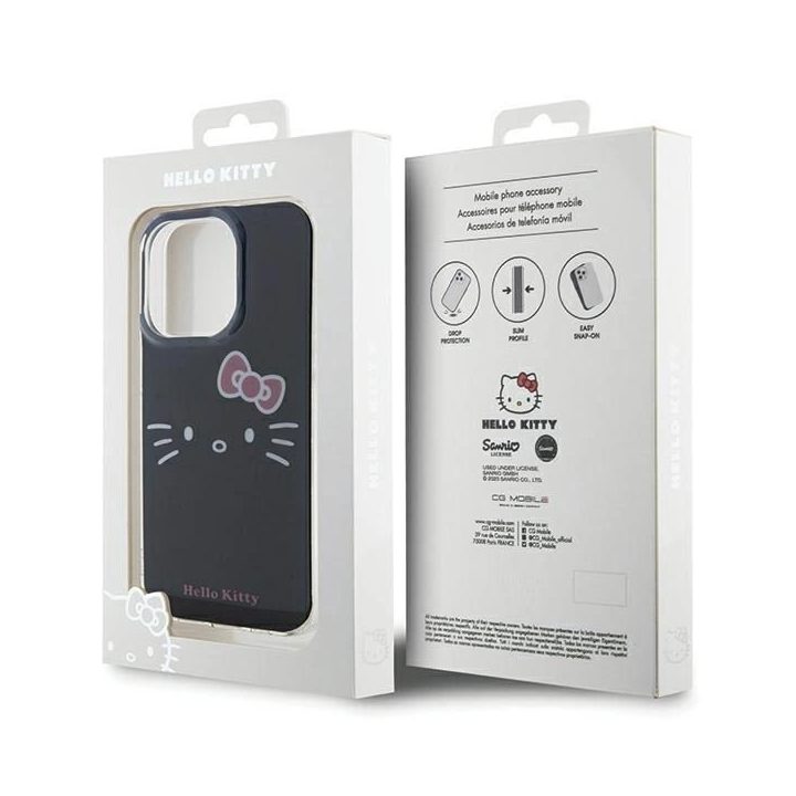Hello Kitty IML Kitty Face dėklas iPhone 15 Pro Max - juodas