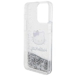 Hello Kitty Liquid Glitter Charms Kitty Head dėklas iPhone 15 Pro Max - sidabrinis