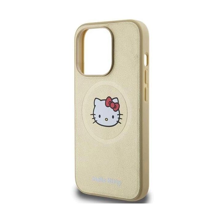 Hello Kitty odinis Kitty Head MagSafe dėklas iPhone 15 Pro Max - auksinis