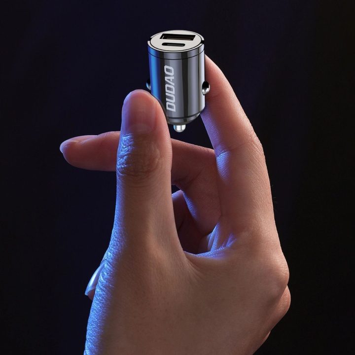 mini automobilinis įkroviklis - juodas