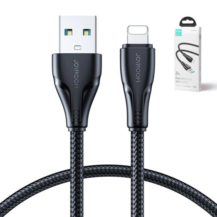 kabelis USB - Lightning 2.4A Surpass Series 1,2 m juodas (S-UL012A11)