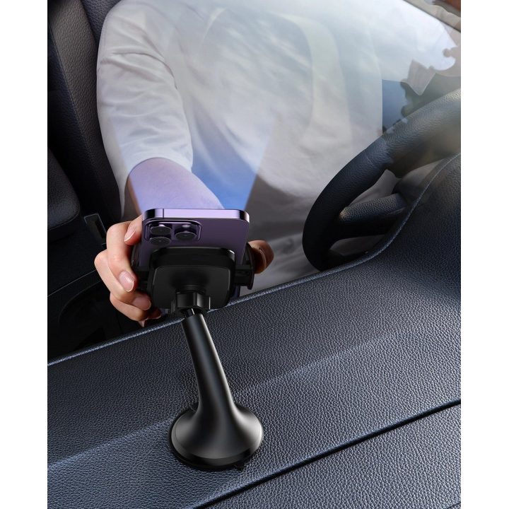 automobilio mechaninis telefono laikiklis, skirtas prietaisų skydeliui, juodas (JR-ZS259)