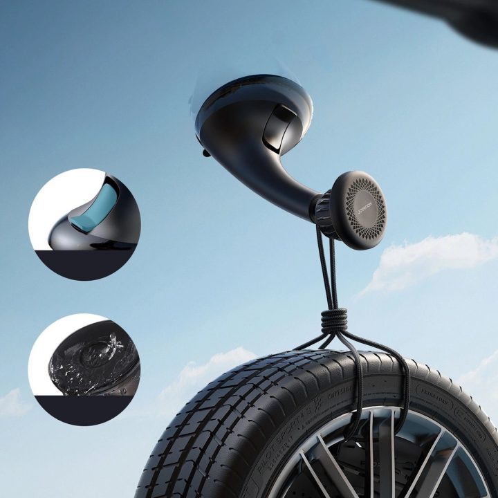 automobilio magnetinis telefono laikiklis, skirtas kabinai, prietaisų skydeliui ir langams, juodas (JR-ZS356)