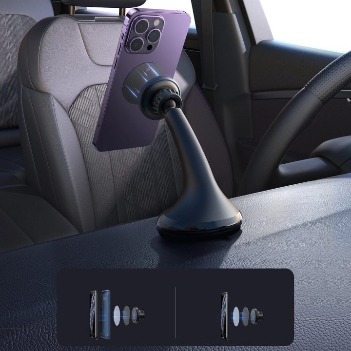 automobilio magnetinis telefono laikiklis, skirtas kabinai, prietaisų skydeliui ir langams, juodas (JR-ZS356)