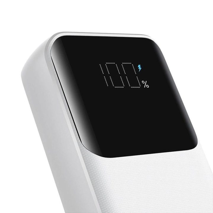Mini maitinimo bankas su įmontuotais laidais JR-PBC06 30W 10000mAh - baltas